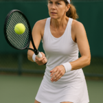 A dynamic shot of a tennis player in motion